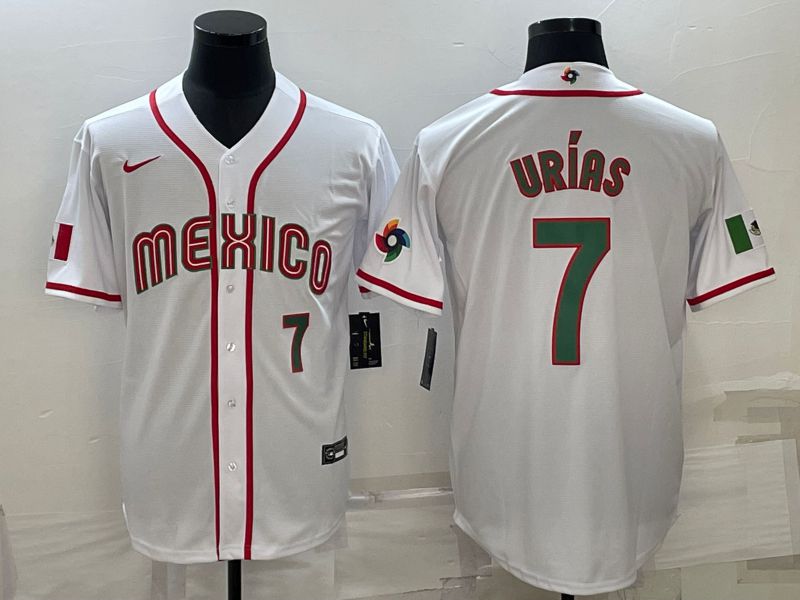 Men 2023 World Cub Mexico #7 Urias White Nike MLB Jersey8->more jerseys->MLB Jersey